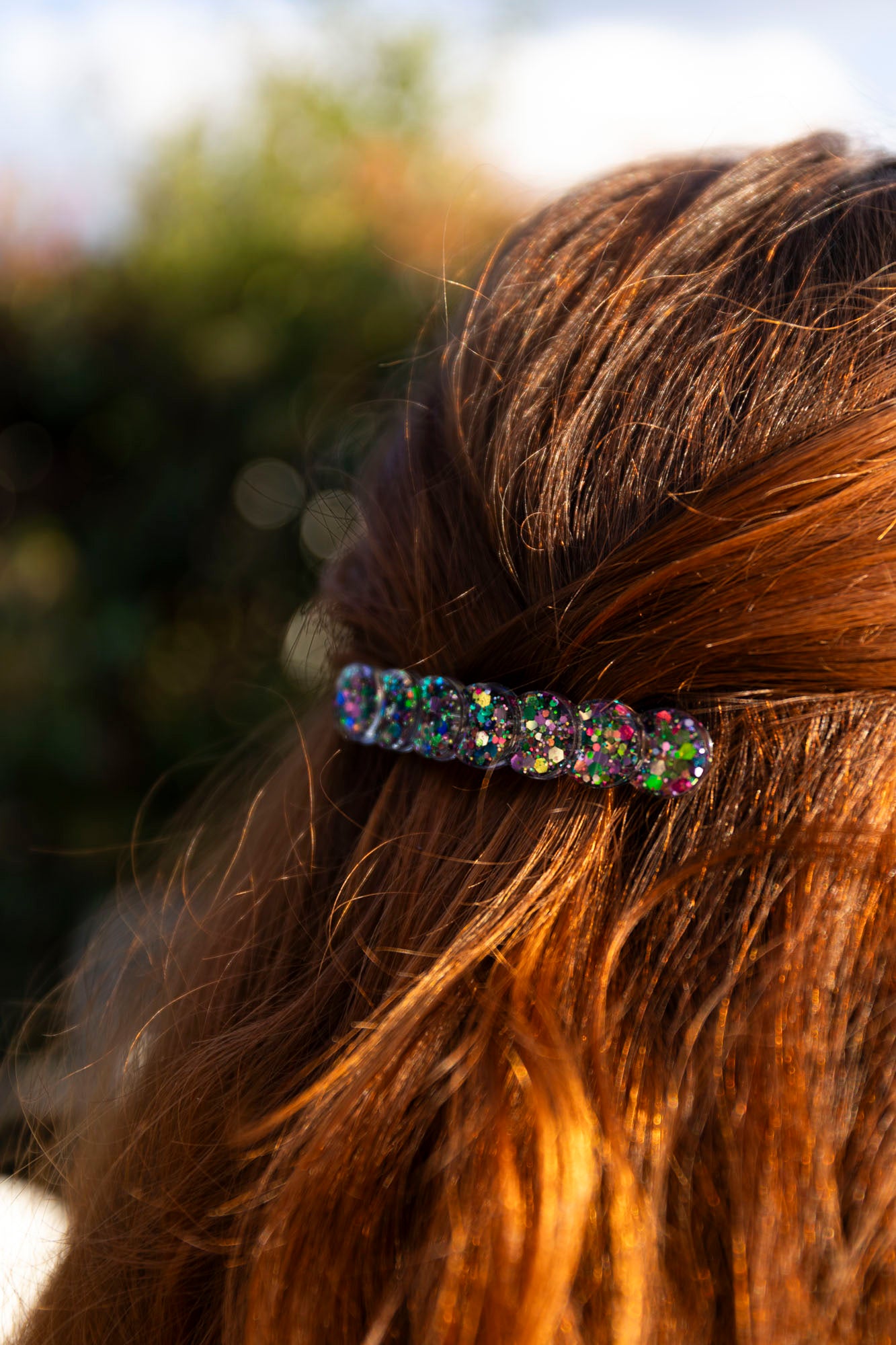 Barrette fabriquée à la main avec de la résine époxy