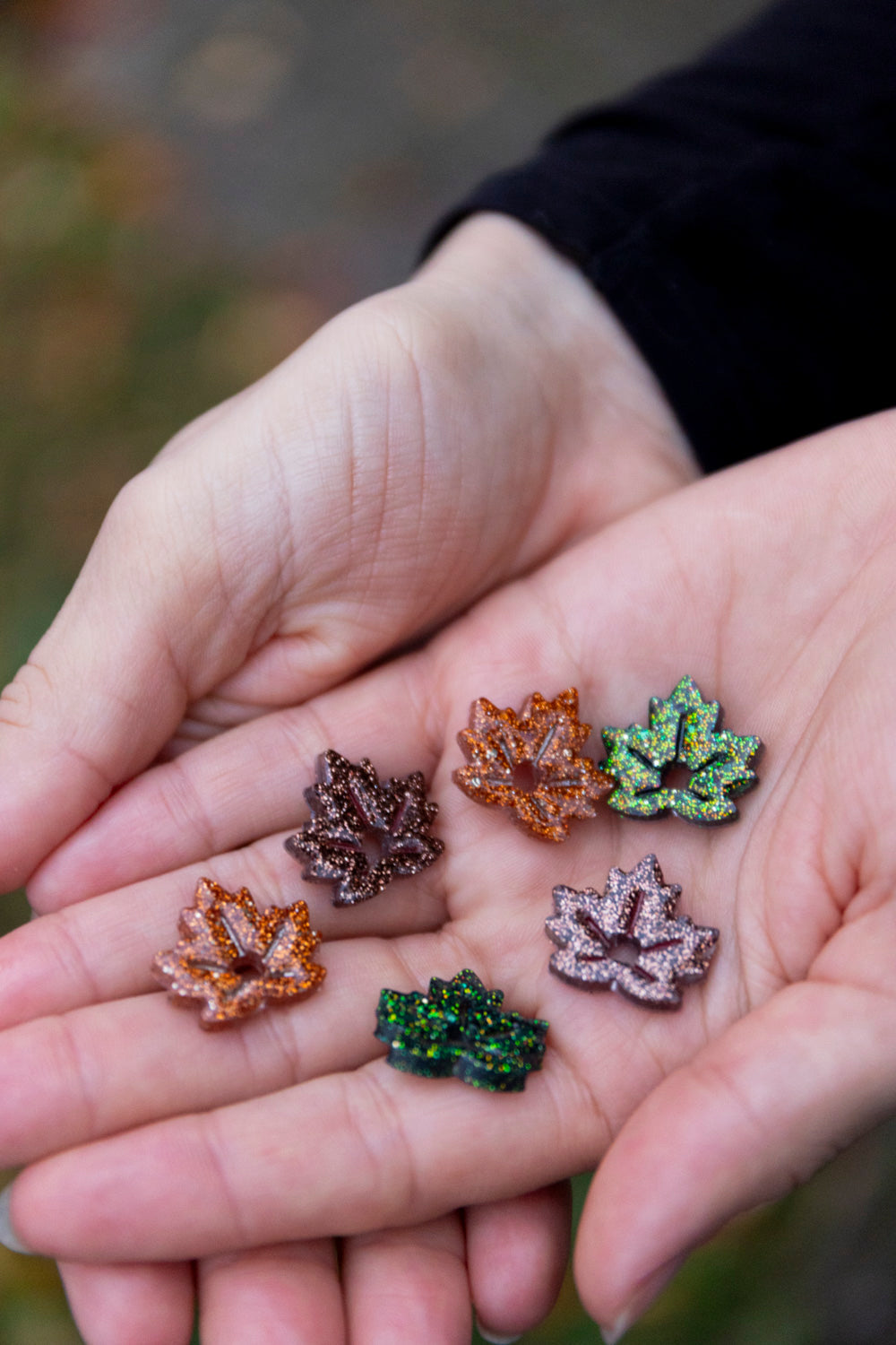 Pampilles, feuilles d'érables. Interchangeables. Fait main. Pays Basque. Automne.