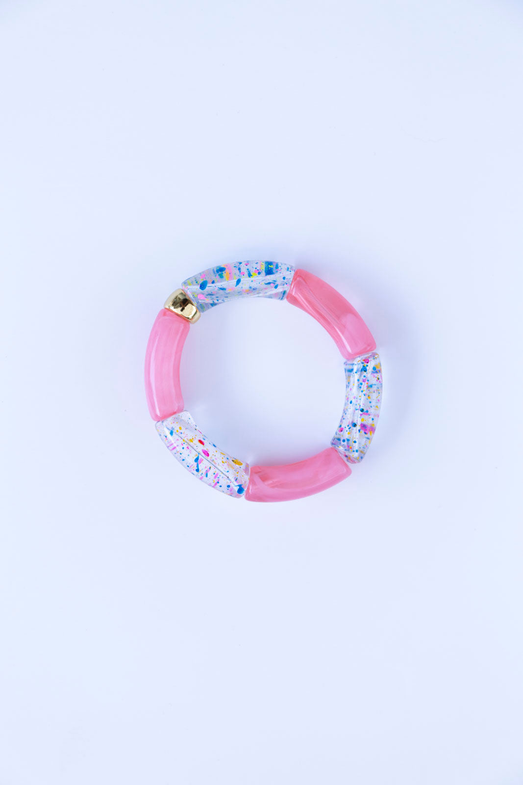 bracelet élastique à enfile. Fait à la main. Perles tubulaires. 