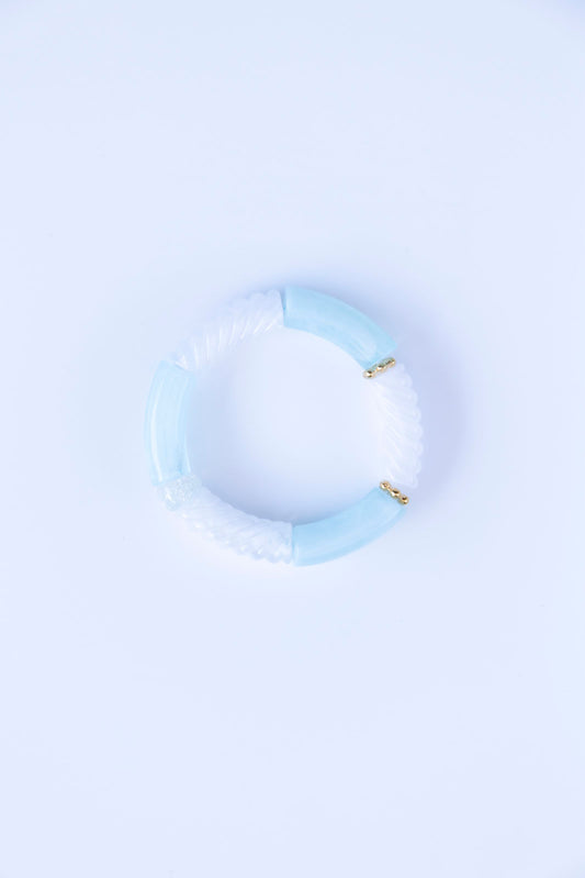 bracelet élastique à enfile. Fait à la main. Perles tubulaires. 