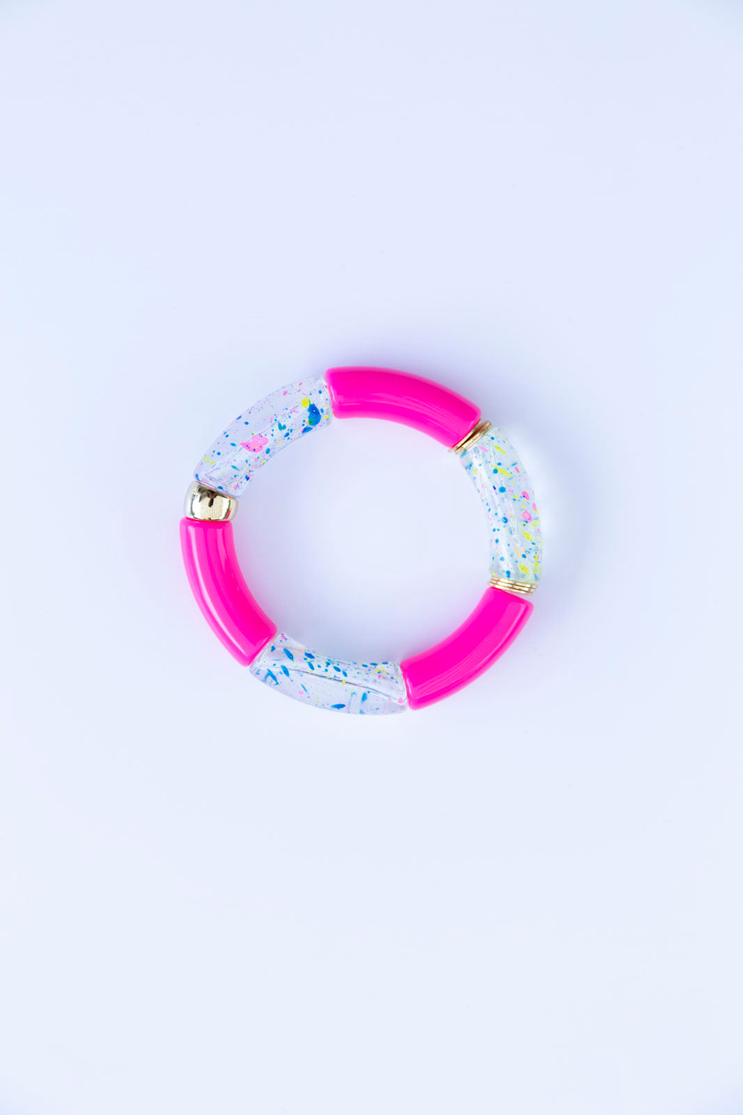 bracelet élastique à enfile. Fait à la main. Perles tubulaires. 