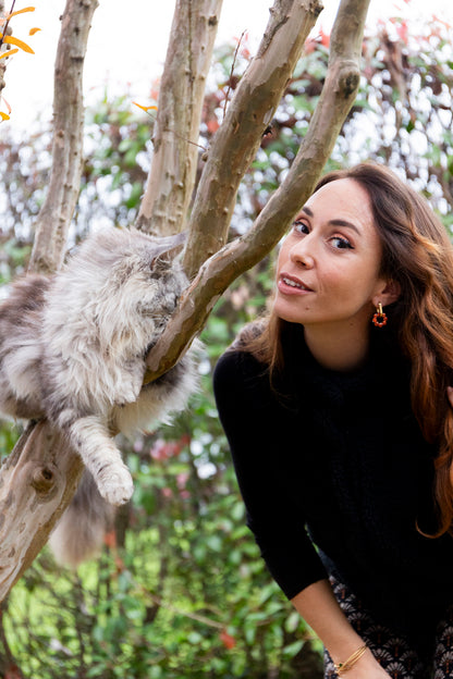 Pampilles interchangeables pailletées. Kaki, vert, doré, cuivré, bronze. Automne. Fleur. Atelier Rézane. Résine époxy. Fait main. Pays basque.