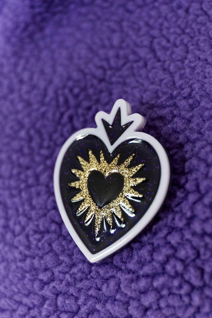 Broche EX VOTO. Violet, lilas et doré.
Fait main au pays basque.