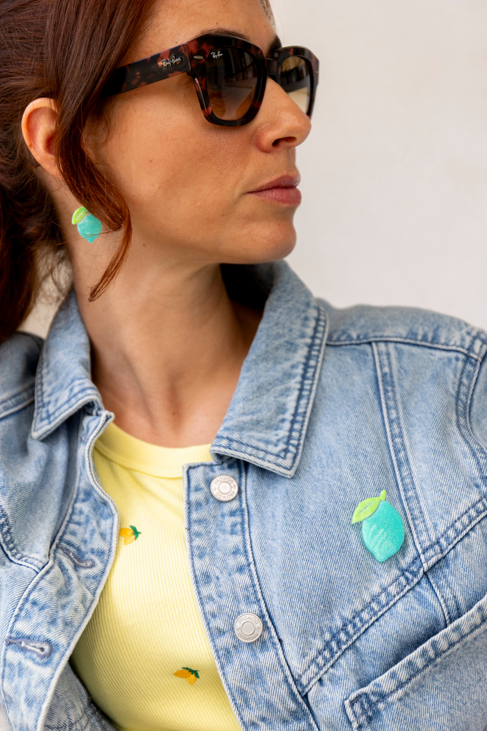 Broche Citron pastel blue 🍋🩵