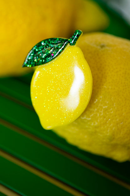 Broche Citron Bouton d'Or 🍋🌼