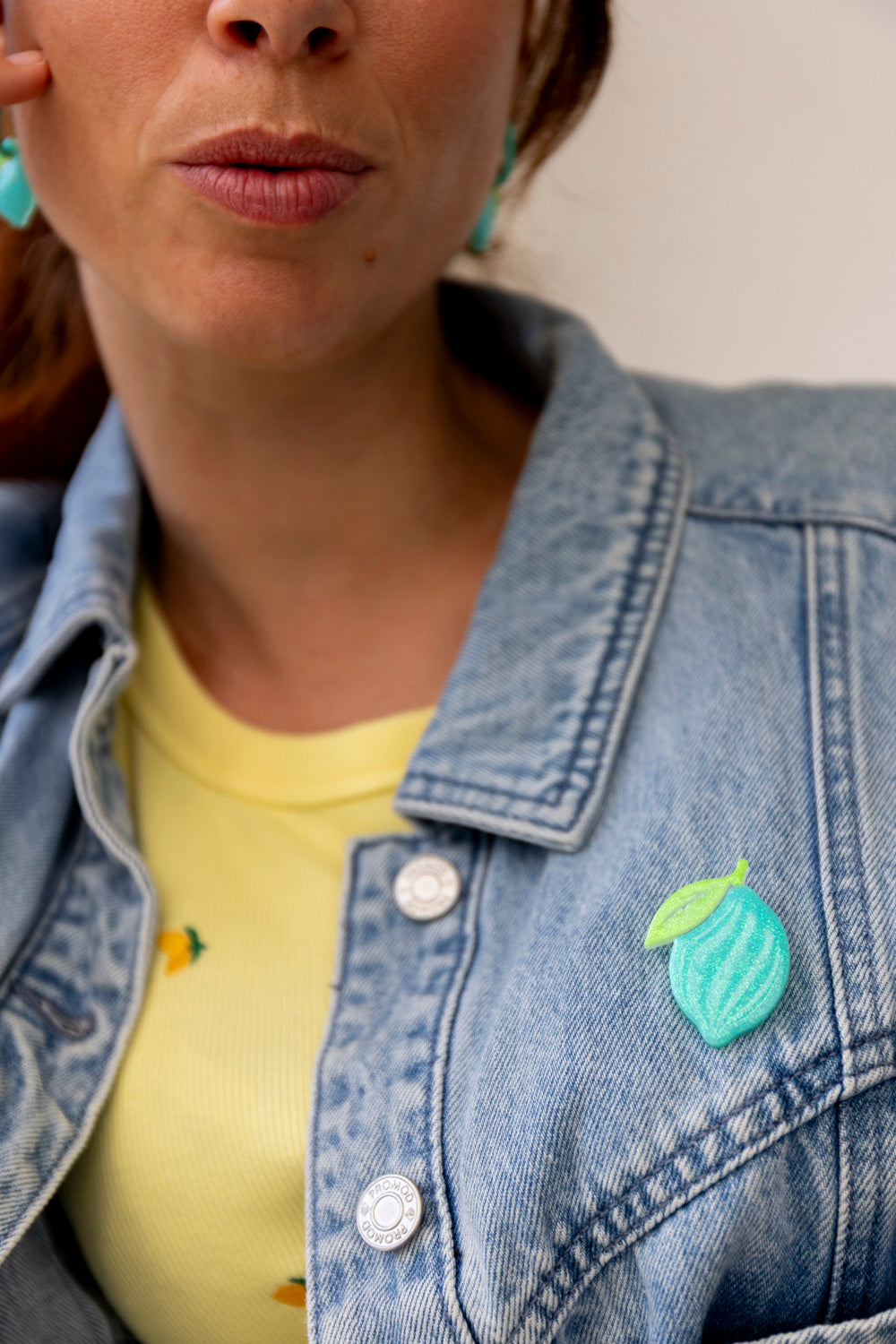 Broche Citron pastel blue 🍋🩵