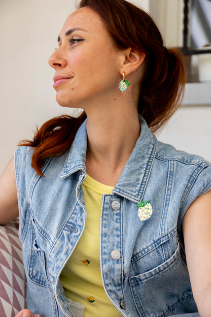 Broche Citron bleu pétillant 🍋💙
