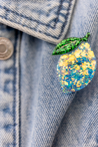 Broche Citron bleu pétillant 🍋💙