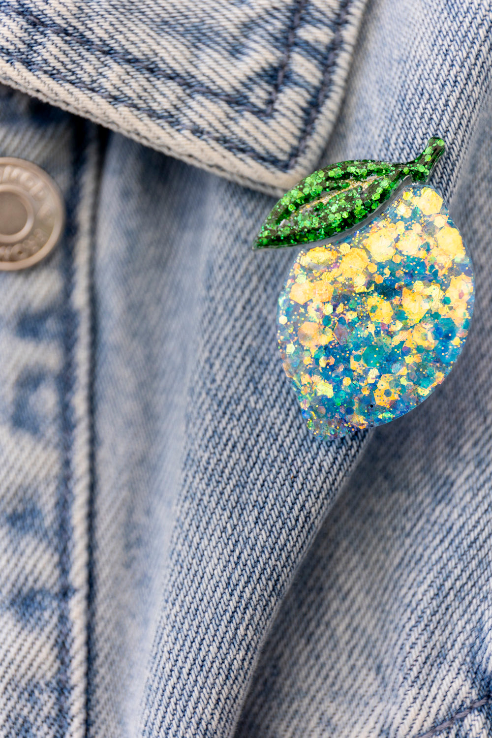 Broche Citron bleu pétillant 🍋💙