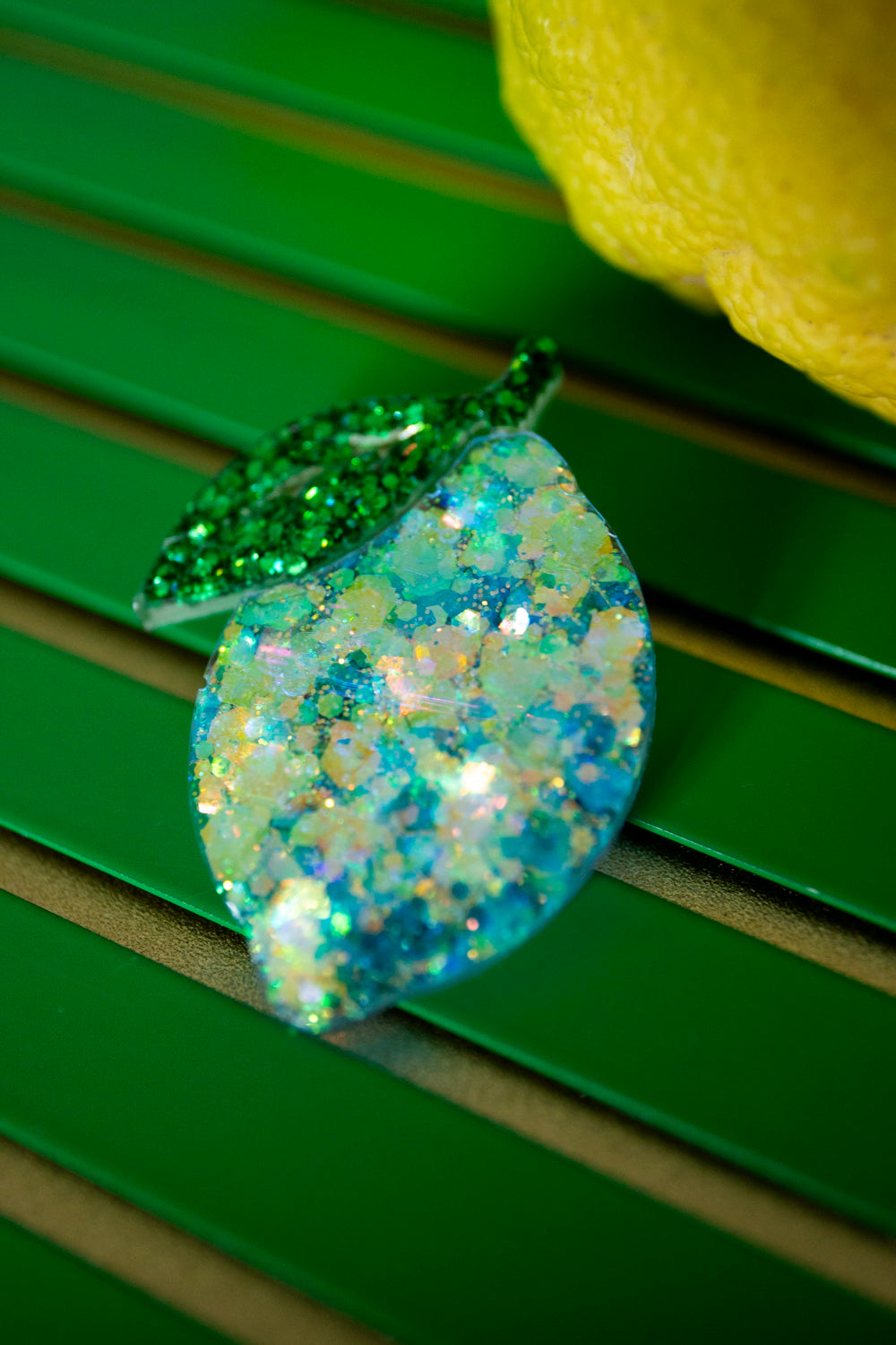 Broche Citron bleu pétillant 🍋💙