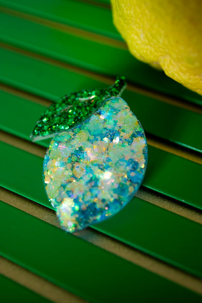 Broche Citron bleu pétillant 🍋💙