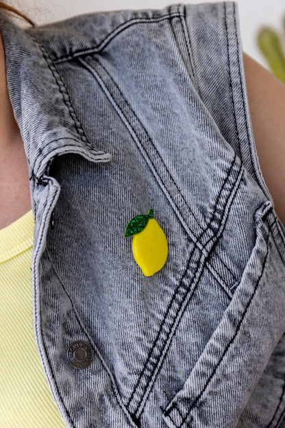 Broche Citron Bouton d'Or 🍋🌼